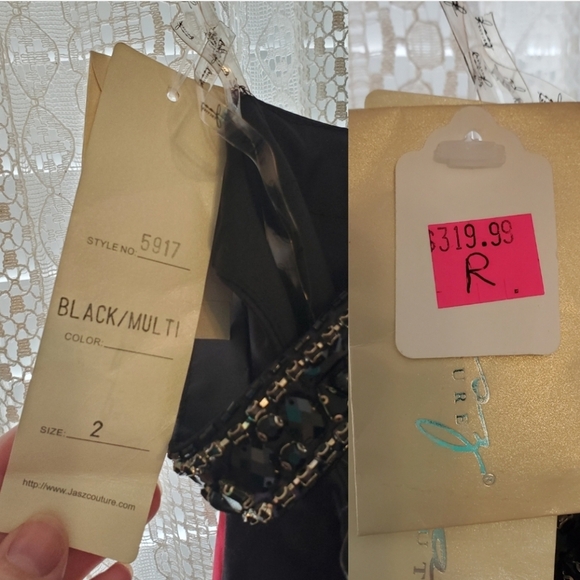 JASZ COUTURE Cutout Beaded Floral Mermaid Evening Prom Dress Size 2 - Picture 7 of 15